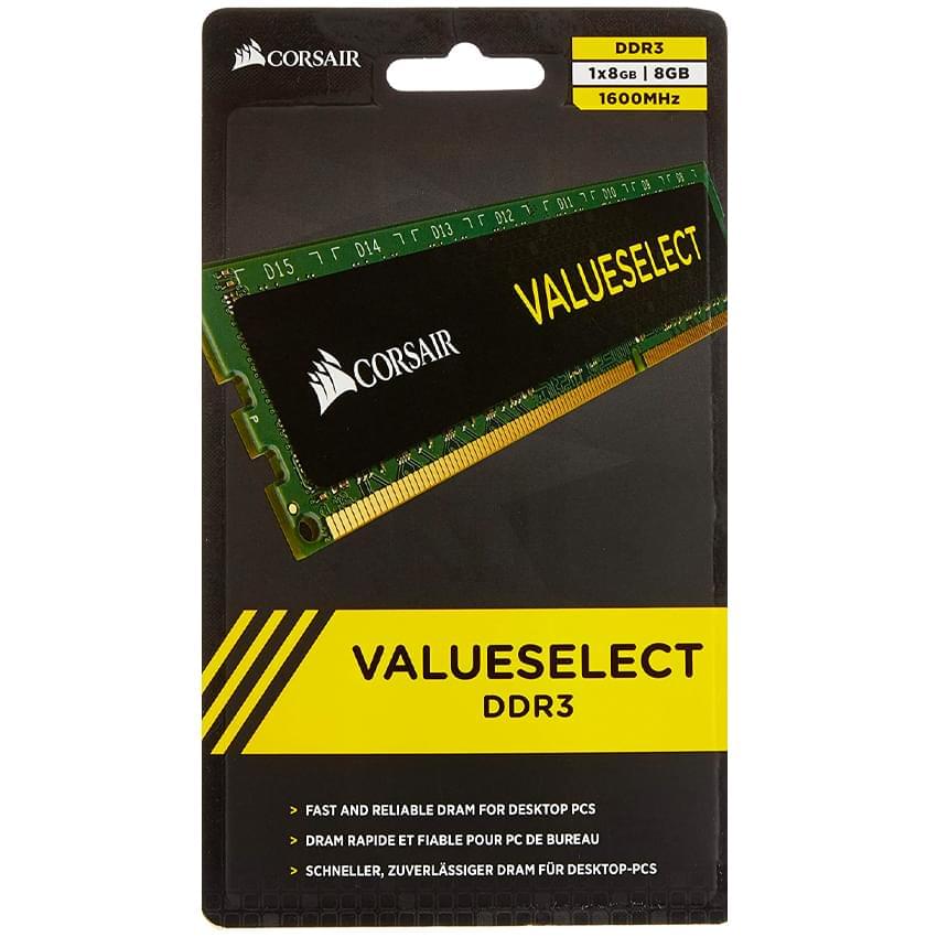 Memoria Ram 8Gb Ddr3 Corsair 1600mhz Corsair Value Select